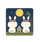 バレーする白うさぎ②（個別スタンプ：8）