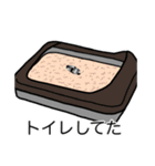 猫あるある（ぶち猫（白黒）／長毛）（個別スタンプ：35）