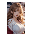 月下の女神写真（個別スタンプ：1）