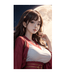 月下の女神写真（個別スタンプ：11）
