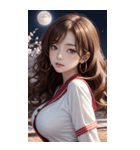 月下の女神写真（個別スタンプ：12）