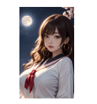 月下の女神写真（個別スタンプ：17）