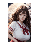 月下の女神写真（個別スタンプ：32）