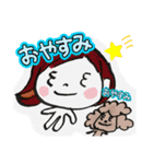 プードルと女の子（個別スタンプ：5）