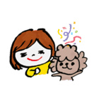 プードルと女の子（個別スタンプ：8）
