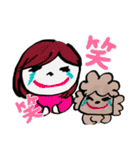プードルと女の子（個別スタンプ：9）