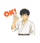 道着を着ている武道男子（個別スタンプ：1）