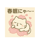 ふわねこ日和・春のさくらスタンプ（個別スタンプ：3）