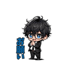 まいにち使える！黒髪スーツくん（個別スタンプ：3）