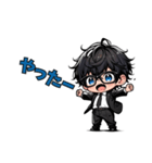 まいにち使える！黒髪スーツくん（個別スタンプ：6）