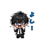 まいにち使える！黒髪スーツくん（個別スタンプ：7）