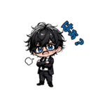 まいにち使える！黒髪スーツくん（個別スタンプ：11）