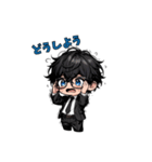 まいにち使える！黒髪スーツくん（個別スタンプ：28）