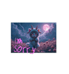 Scary Cat【ネコヤギ】月.ピストル.弓矢（個別スタンプ：6）