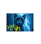Scary Cat【ネコヤギ】月.ピストル.弓矢（個別スタンプ：8）