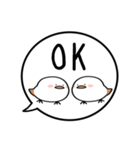 【あいさつ】ぷくぷくシマエナガの吹き出し（個別スタンプ：18）