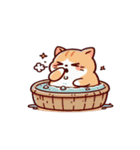 お風呂に入る猫 内気,（個別スタンプ：1）