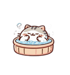 お風呂に入る猫 内気,（個別スタンプ：26）