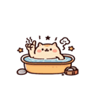 お風呂に入る猫 内気,（個別スタンプ：30）