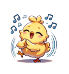 もふもふヒヨコの春ダンス（個別スタンプ：5）