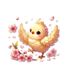 もふもふヒヨコの春ダンス（個別スタンプ：35）