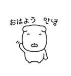 白い子犬 (日本語/韓国語)（個別スタンプ：1）