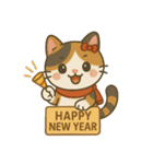かわいい三毛猫の日常スタンプ（個別スタンプ：7）