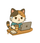 かわいい三毛猫の日常スタンプ（個別スタンプ：34）