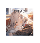 挨拶をする女の子たち（個別スタンプ：1）