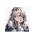 挨拶をする女の子たち（個別スタンプ：3）