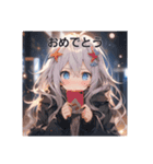 挨拶をする女の子たち（個別スタンプ：11）