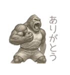 ゴリラ×バスケットボール！鉛筆画（個別スタンプ：5）