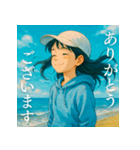 青い空と海と少女（個別スタンプ：1）