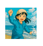 青い空と海と少女（個別スタンプ：11）