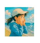 青い空と海と少女（個別スタンプ：18）