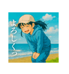 青い空と海と少女（個別スタンプ：27）