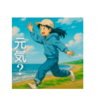 青い空と海と少女（個別スタンプ：40）