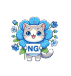 【花猫】ネモフィラにゃん①（個別スタンプ：40）