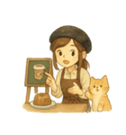 彼女と猫のコーヒー時間（個別スタンプ：7）