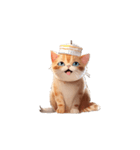 ケーキ帽子猫シリーズ（個別スタンプ：1）