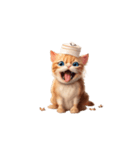 ケーキ帽子猫シリーズ（個別スタンプ：3）
