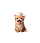 ケーキ帽子猫シリーズ（個別スタンプ：4）