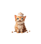 ケーキ帽子猫シリーズ（個別スタンプ：6）