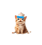 ケーキ帽子猫シリーズ（個別スタンプ：8）