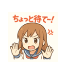 かわいい女子学生とペンギンのスタンプ（個別スタンプ：4）