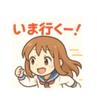 かわいい女子学生とペンギンのスタンプ（個別スタンプ：9）