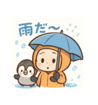 かわいい女子学生とペンギンのスタンプ（個別スタンプ：14）