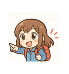 かわいい女子学生とペンギンのスタンプ（個別スタンプ：16）