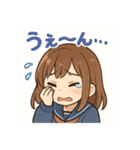 かわいい女子学生とペンギンのスタンプ（個別スタンプ：17）