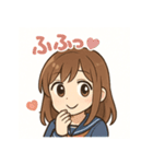 かわいい女子学生とペンギンのスタンプ（個別スタンプ：20）